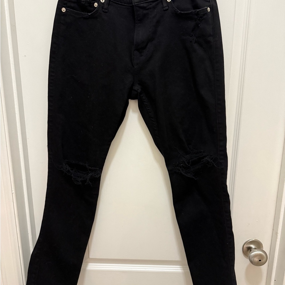 Abercrombie & Fitch black Jeans.  Distressed. 30x30 athletic skinny fit. Stretch